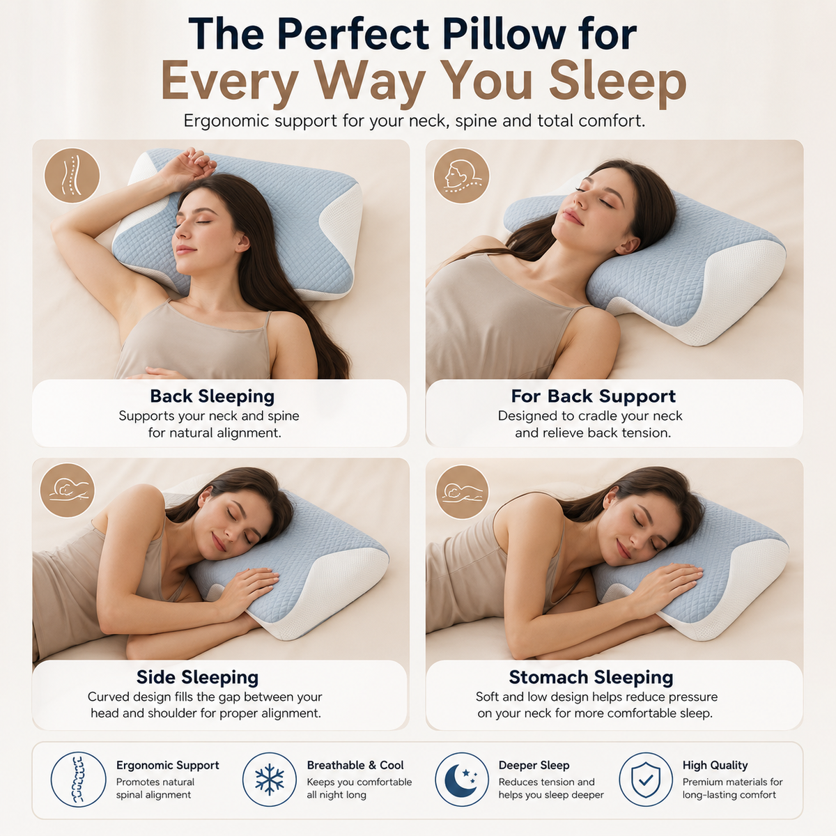 Butterfly Memory Foam Sleep Pillow