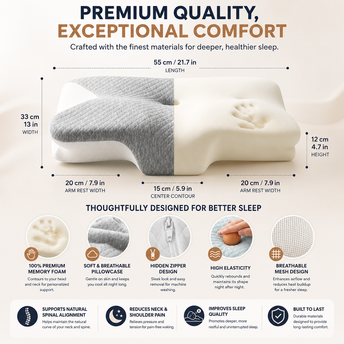 Butterfly Memory Foam Sleep Pillow